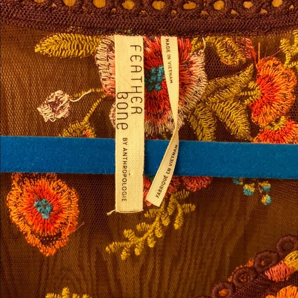 Anthropologie Embroidered Mesh Blouse - Picture 4 of 5